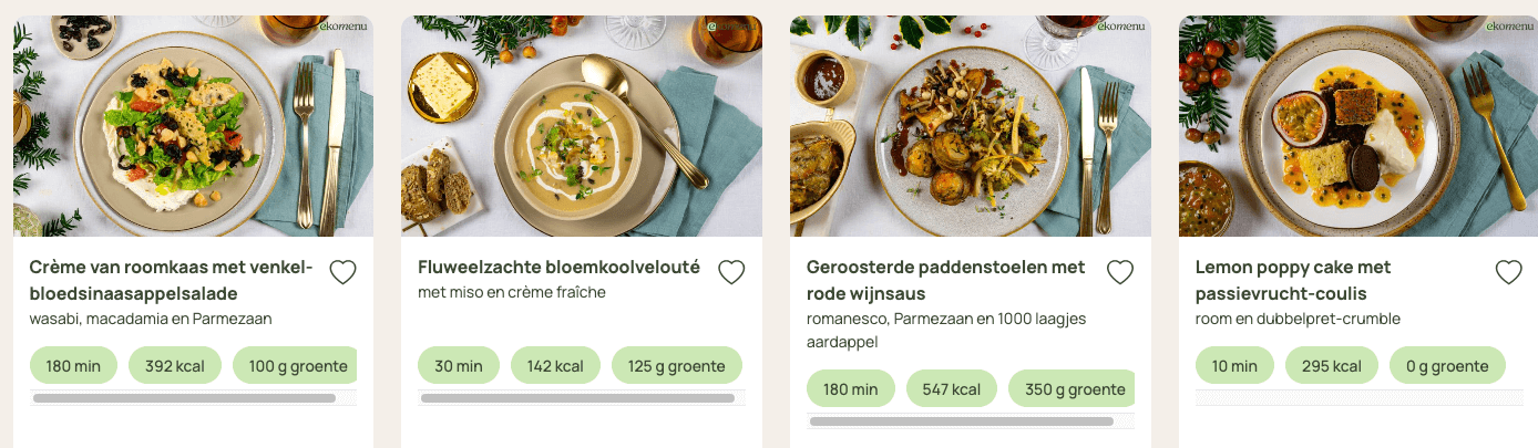 ekomenu kerstbox 2024 gerechten